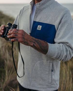 Bluza Passenger Offgrid 1/4 Zip Recycled Bawełniane Męskie Szare | Polska-JCPGHW459