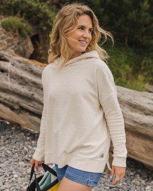 Bluza z Kapturem Passenger Clove Organic Bawełniane Textured Damskie Beżowe | Polska-WEMYAQ132