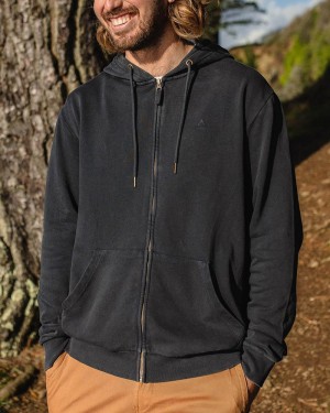 Bluza z Kapturem Passenger Escape Full Zip Męskie Czarne | Polska-CZUGDN206