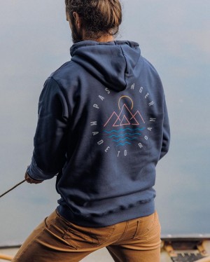 Bluza z Kapturem Passenger Escapism Recycled Bawełniane Męskie Ciemny | Polska-PXYSBC823