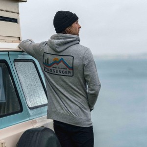 Bluza z Kapturem Passenger Made To Roam Recycled Męskie Szare | Polska-SDXUAP047