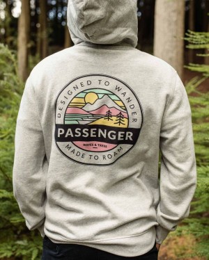 Bluza z Kapturem Passenger Odyssey Recycled Bawełniane Męskie Szare | Polska-HKBAQT285