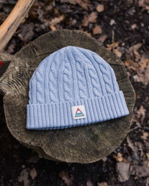 Czapka Passenger Fireside Recycled Cable Knit Damskie Niebieskie | Polska-CTPLUI380