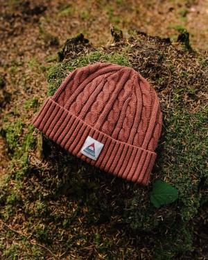 Czapka Passenger Fireside Recycled Cable Knit Damskie Baked Clay | Polska-YEJOWL095