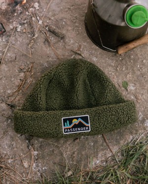 Czapka Passenger Peak Recycled Sherpa Męskie Khaki | Polska-EHUWDG047