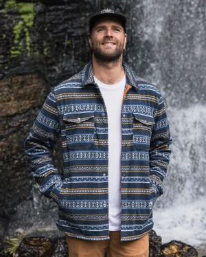 Koszule Passenger Maple Recycled Polar Fleece Męskie Paski | Polska-KJVPUZ764