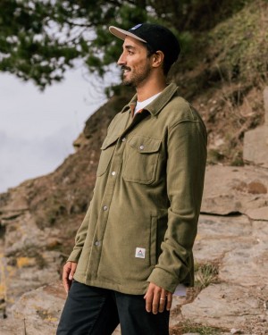 Koszule Passenger Maple Recycled Polar Fleece Męskie Khaki | Polska-VIOXSH658