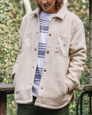 Koszule Passenger Rappel Recycled Sherpa Fleece Damskie Oatmeal | Polska-IXAJPN846