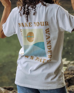 Koszulka Passenger Dreamer Oversized Recycled Bawełniane Damskie Białe | Polska-DPLSYH081