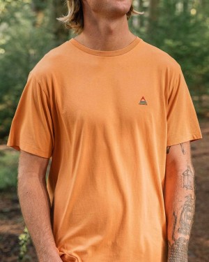 Koszulka Passenger Klasyczne Logo Recycled Bawełniane Męskie Tangerine | Polska-AXZNKD971