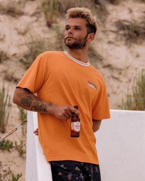 Koszulka Passenger Lauca Recycled Bawełniane Pocket Męskie Tangerine | Polska-ZXHRVU826