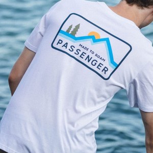 Koszulka Passenger Made To Roam Recycled Bawełniane Męskie Białe | Polska-QZGCJK582