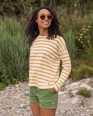 Koszulka Passenger Misty Stripe LS Damskie Honey | Polska-JIAGWE986