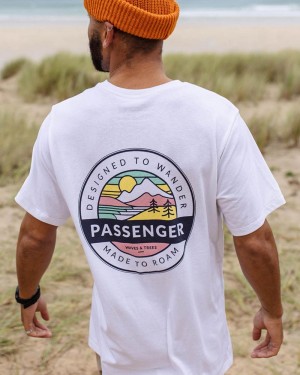 Koszulka Passenger Odyssey Recycled Bawełniane Męskie Białe | Polska-IBWNYZ235