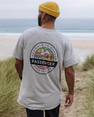 Koszulka Passenger Odyssey Recycled Bawełniane Męskie Szare | Polska-KWMJRX302