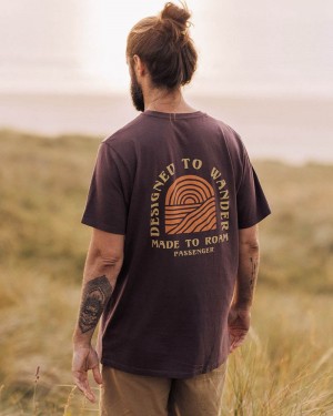 Koszulka Passenger Sundown Recycled Bawełniane Męskie Raisin | Polska-XNEAKD105