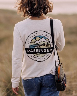 Koszulka Passenger Wilds Recycled Bawełniane Ls Damskie Milky Marl | Polska-OMIEFU748