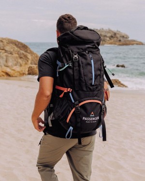 Plecak Passenger Wayfarer Recycled 65L Damskie Czarne | Polska-TZUJPI463