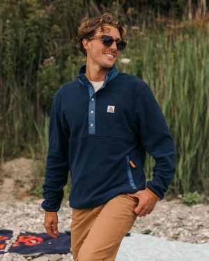 Runo Passenger Adrift Recycled Polar Męskie Jasny Granatowe | Polska-ZRXGEB168