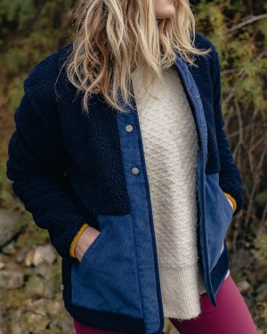 Runo Passenger Clover Recycled Deep-Pile Sherpa Damskie Jasny Granatowe | Polska-ARKPHL580