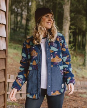 Runo Passenger Clover Recycled Deep-Pile Sherpa Damskie Jasny Niebieskie Camo | Polska-LOYBHV902