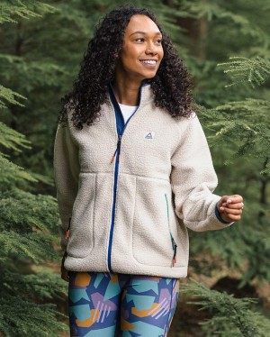 Runo Passenger Fairbanks 2.0 Full Zip Recycled Sherpa Damskie Oatmeal | Polska-KUMDHA209