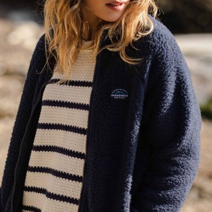 Runo Passenger Fairbanks Full Zip Recycled Sherpa Damskie Granatowe | Polska-CRYXPJ976