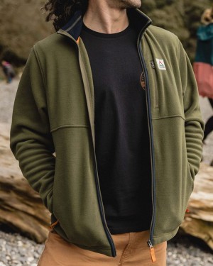 Runo Passenger Ridge Full Zip Recycled Polar Męskie Khaki | Polska-VODHJA641