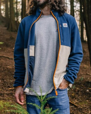 Runo Passenger Ridge Full Zip Recycled Polar Męskie Ciemny | Polska-RNKMUL586