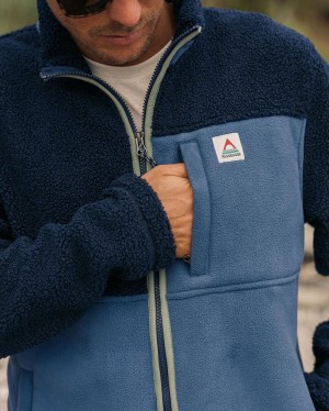 Runo Passenger Sendero Recycled Full Zip Męskie Jasny Granatowe | Polska-XTSKBC305