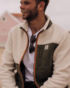 Runo Passenger Sendero Recycled Full Zip Męskie Beżowe | Polska-AMXIPV948