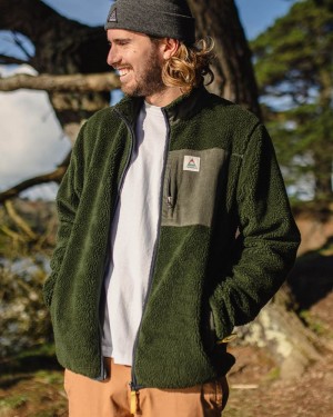 Runo Passenger Trekker Recycled Deep-Pile Sherpa Męskie Zielone | Polska-JINBET134