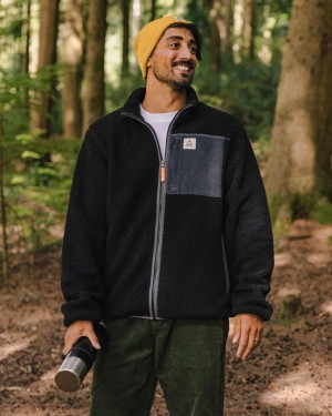 Runo Passenger Trekker Recycled Deep-Pile Sherpa Męskie Czarne | Polska-IHBQLG879