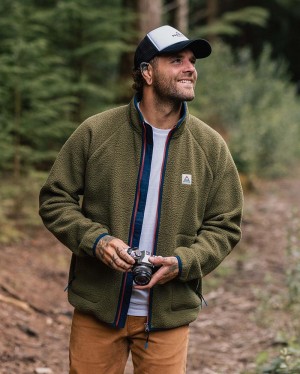 Runo Passenger Tripper 2.0 Full Zip Recycled Sherpa Męskie Khaki | Polska-SMBLIP385