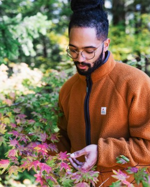 Runo Passenger Tripper 2.0 Full Zip Recycled Sherpa Męskie Pomarańczowe Brązowe | Polska-AHPBCZ709