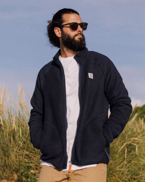 Runo Passenger Tripper Full Zip Sherpa Męskie Granatowe | Polska-UPXYFV601