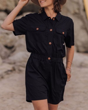 Spodenki Passenger Topaz Boiler Suit Damskie Czarne | Polska-OAKVFW083
