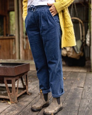 Spodnie Passenger Compass Recycled Corduroy Damskie Ciemny | Polska-ECOMIW657