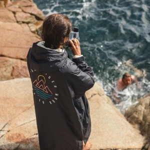 Szlafrok Passenger Escapism Recycled Sherpa Podszewką Changing Męskie Czarne | Polska-BSGEXL840