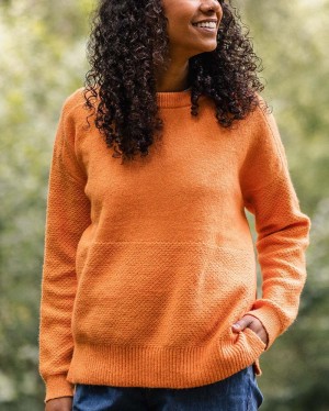 Zworki Passenger Cove Recycled Knit Damskie Pomarańczowe | Polska-CJDLYB435