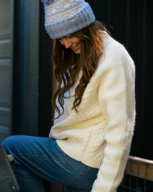 Zworki Passenger Cozy Recycled Cable Knit Damskie Białe | Polska-CKSYWH197