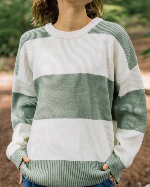 Zworki Passenger Moments Oversized Organic Bawełniane Knit Damskie Paski | Polska-TUHVPI286