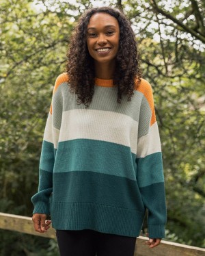 Zworki Passenger Moments Oversized Organic Bawełniane Knit Damskie Paski | Polska-TOSDKC392
