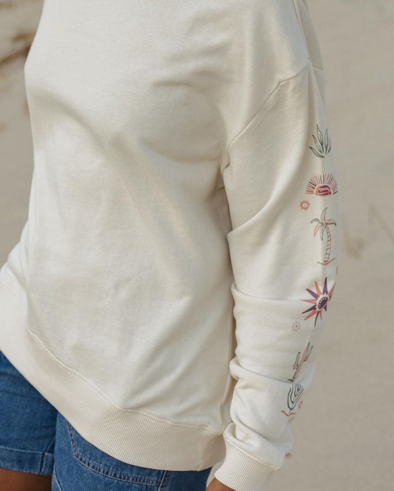 Bluza Passenger Chica Recycled Bawełniane Oversized Damskie Beżowe | Polska-IRYBSW316