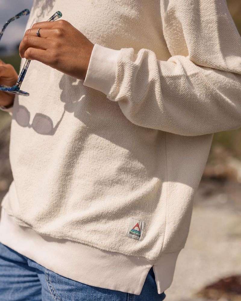 Bluza Passenger Fauna Organic Bawełniane Textured Damskie Beżowe | Polska-PKFWBR302