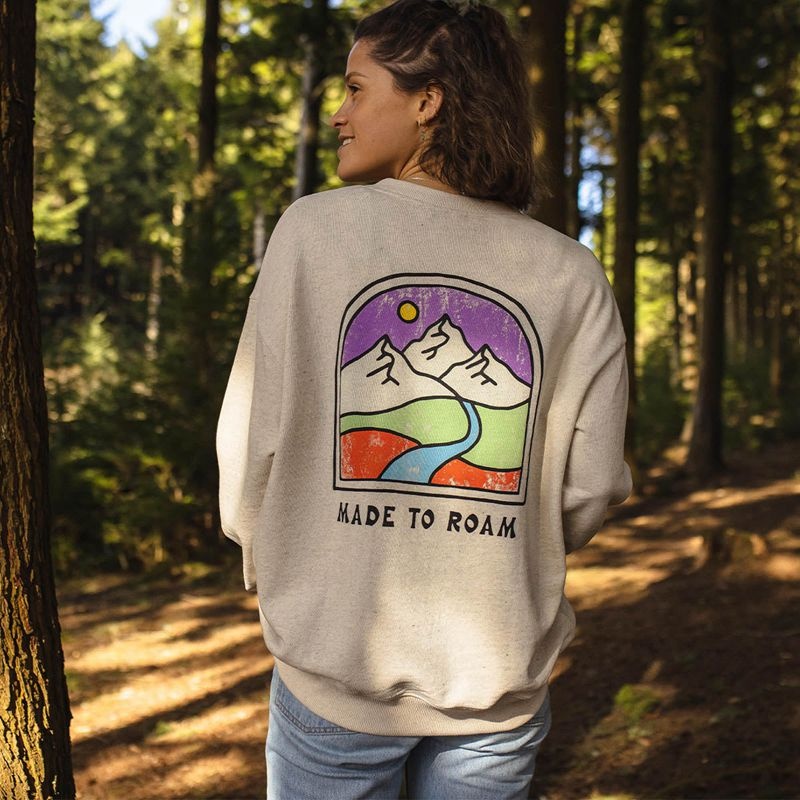 Bluza Passenger Friday Collective Recycled Bawełniane Oversized Damskie Milky Marl | Polska-XZRHPU643