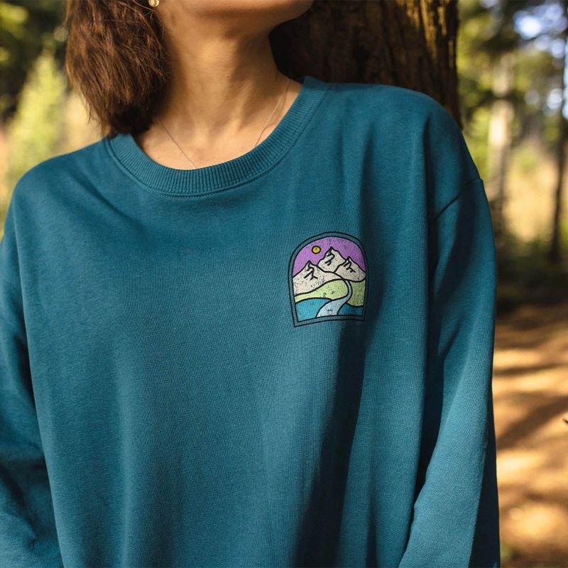 Bluza Passenger Friday Collective Recycled Bawełniane Oversized Damskie Niebieskie Koralowe | Polska-XRSTVI423