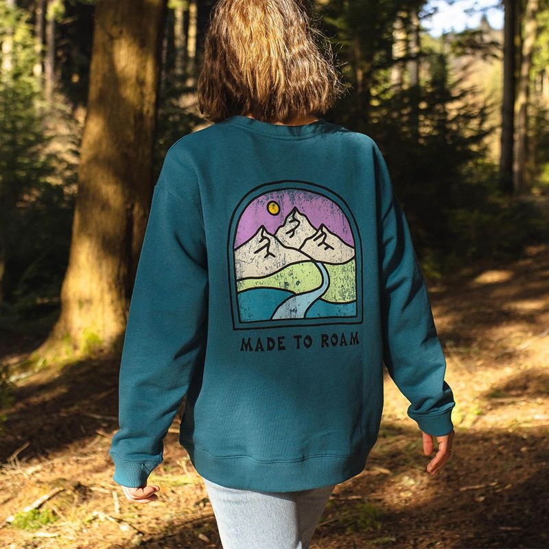 Bluza Passenger Friday Collective Recycled Bawełniane Oversized Damskie Niebieskie Koralowe | Polska-XRSTVI423