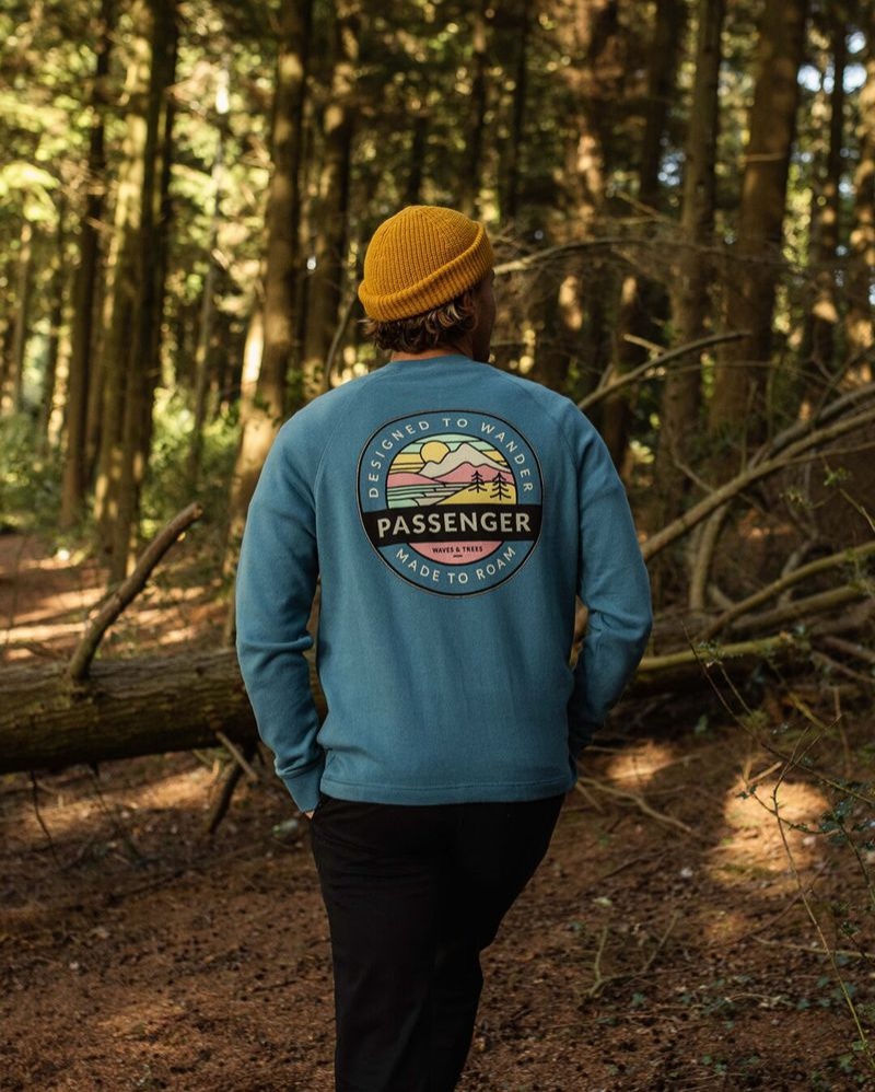 Bluza Passenger Odyssey Recycled Bawełniane Męskie Niebieskie | Polska-AFLPBK931
