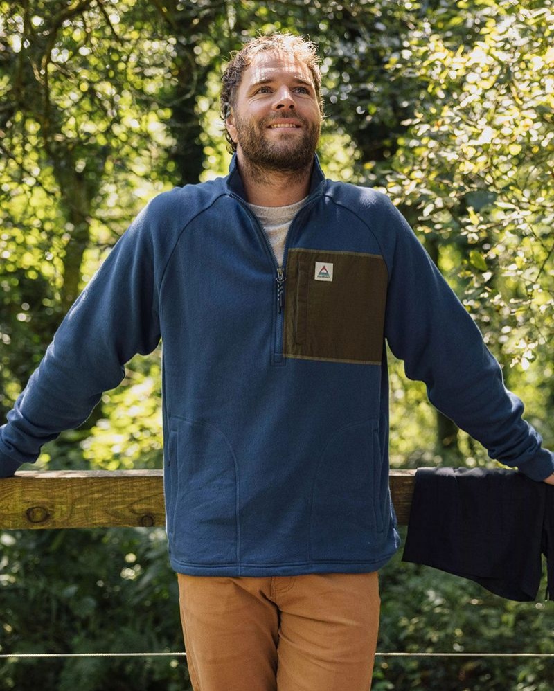 Bluza Passenger Offgrid 1/4 Zip Recycled Bawełniane Męskie Ciemny | Polska-WAFPHR819